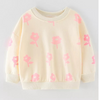 Pink flower crewneck