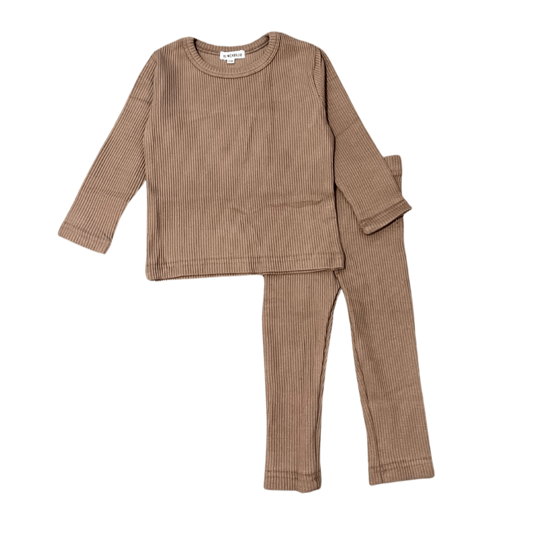 Light brown ribbed set