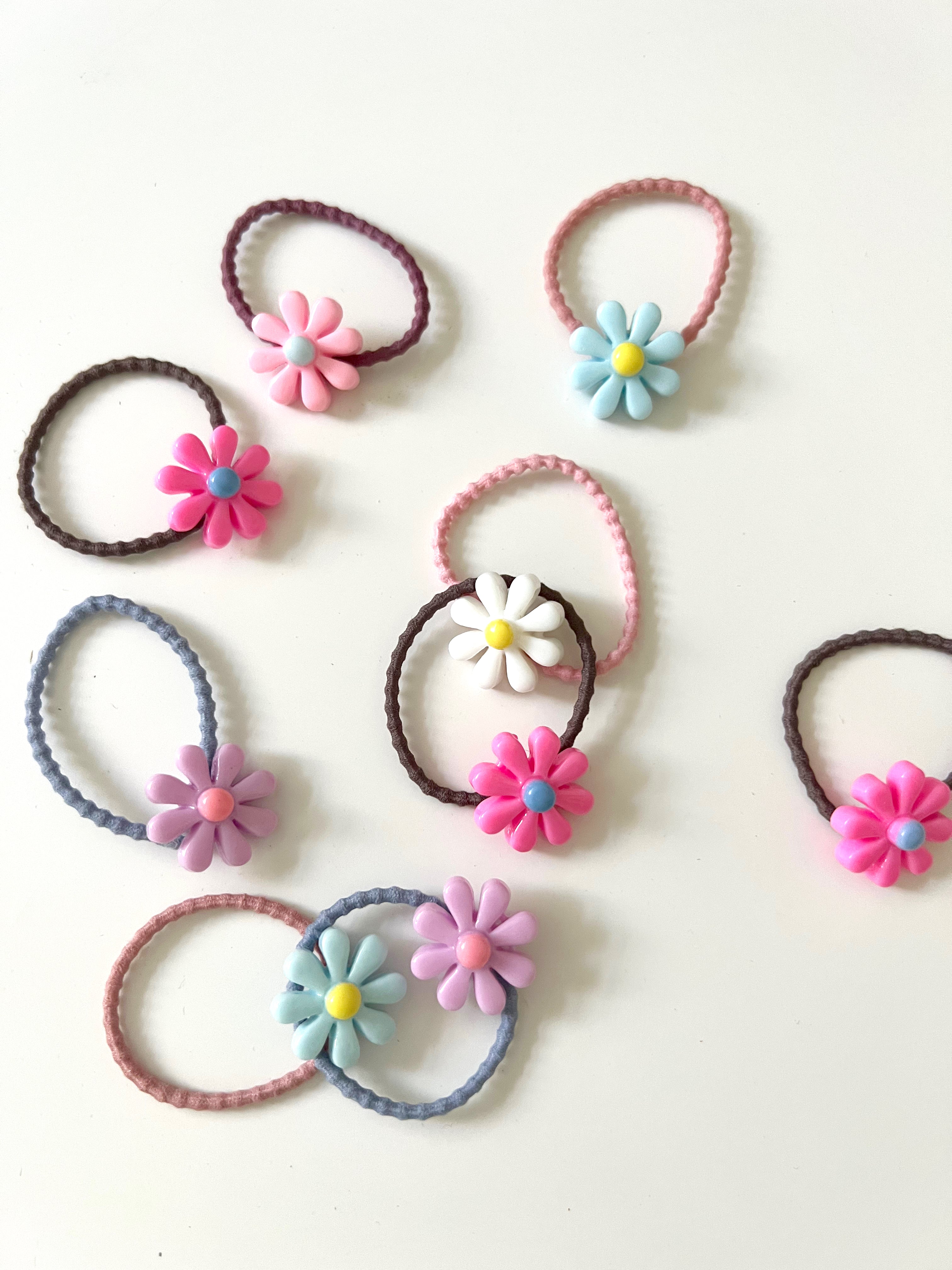 Flower hair ties